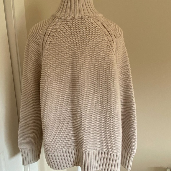 Lands' End Cream Cotton Chunky Thick Knit Crop Sweater-Sz-1X - Picture 7 of 15